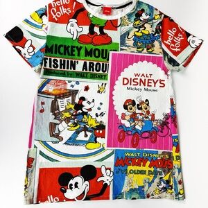 Zara x Disney Mickey Mouse Retro Short Sleeve T Shirt Cartoon Mini Dress
